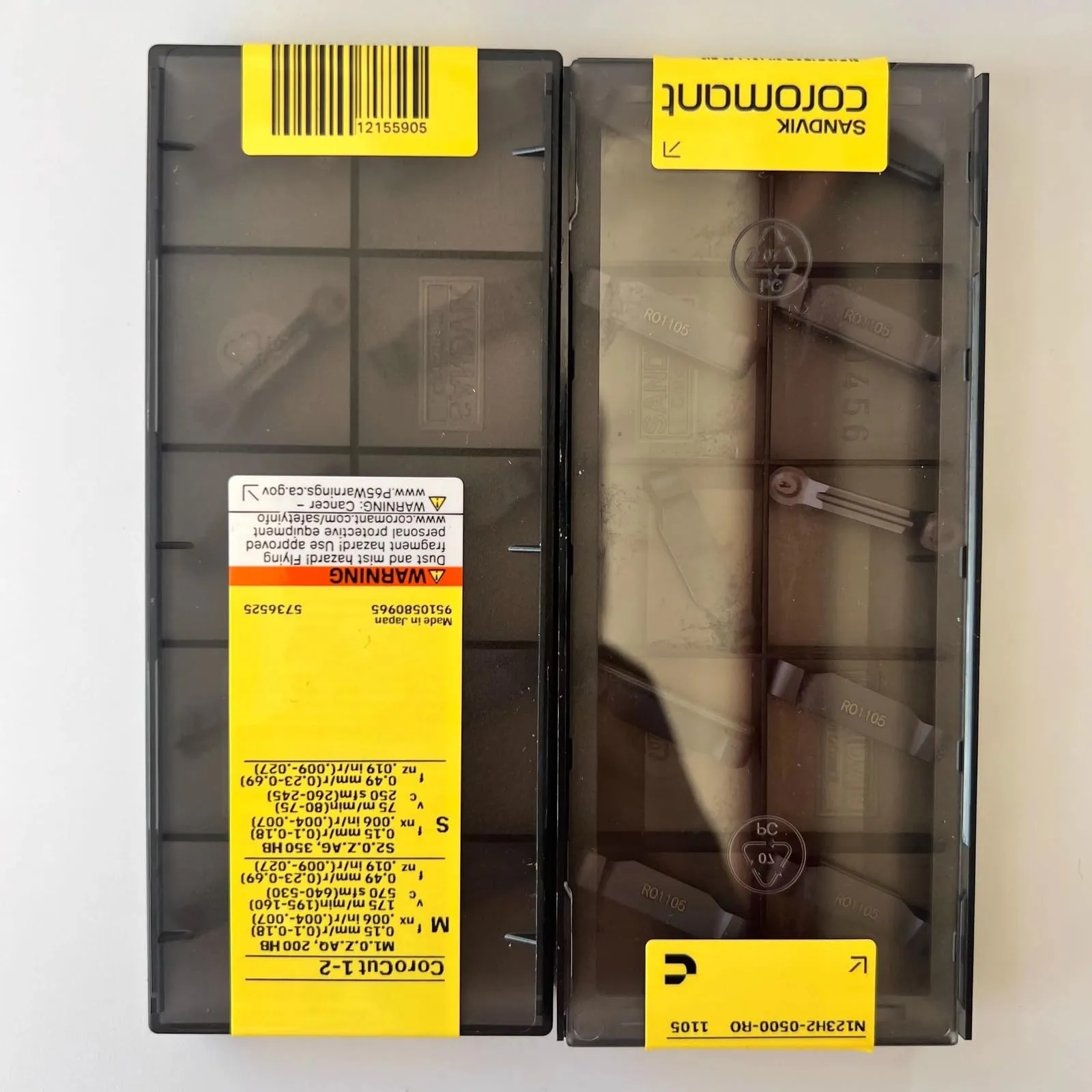 

Original SANDVIK / N123H2-0500-RO 1105 / Hard alloy CNC Blade 10 Pcs