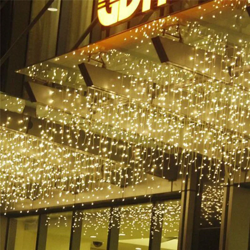 Luzes de natal decoração ao ar livre 5 metros droop 0.3-0.5m led cortina icicle string luzes ano novo festa de casamento guirlanda luz