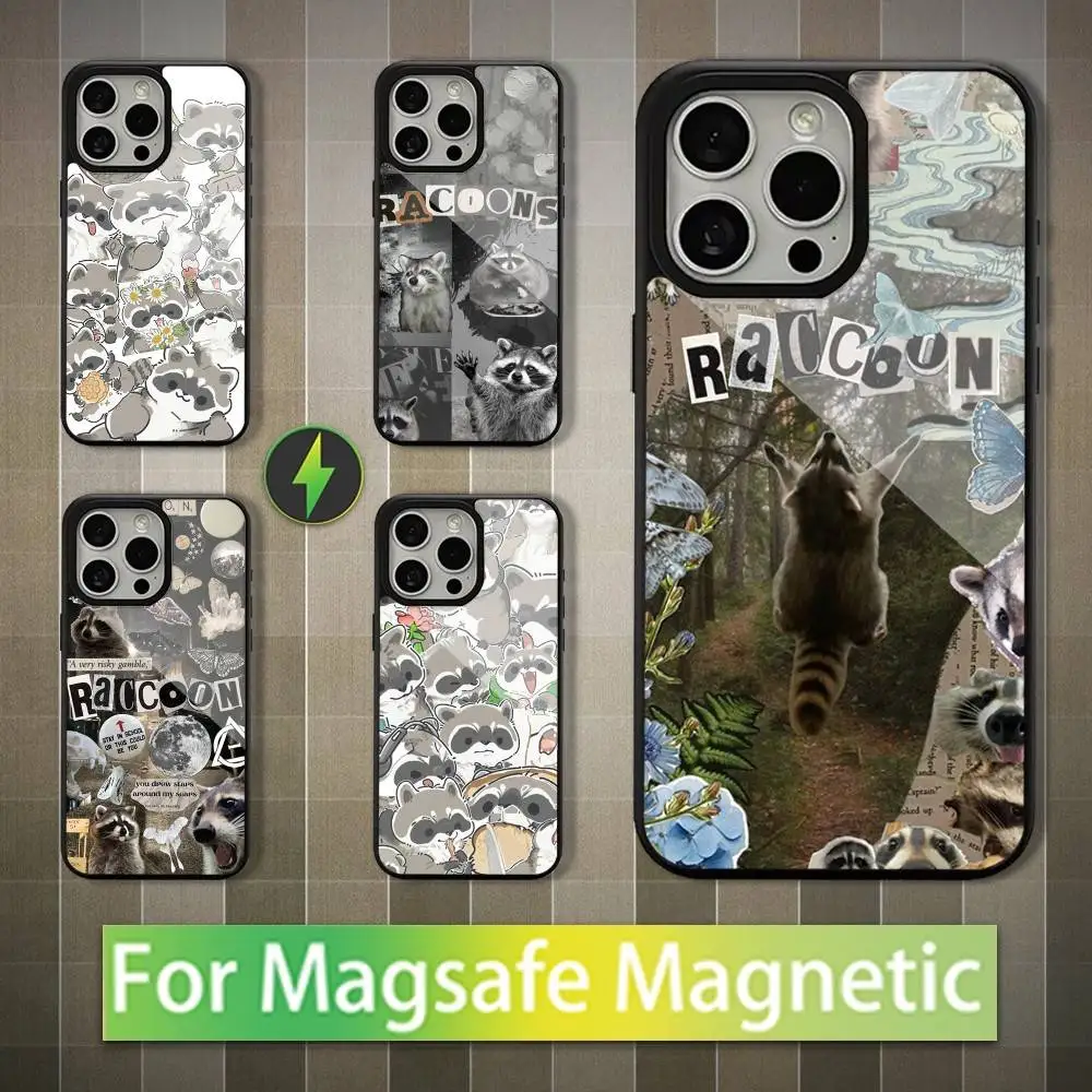 

Funny Raccoon Animal For iPhone 15,16,17,14,Plus,12,Pro,Mini,13,Max,11,For Magsafe,Magnetic Wireless Charging Case