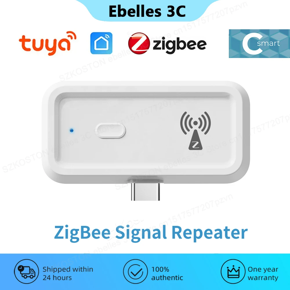 Tuya ZigBee Signal Repeater Smart Home C-Smart Series Type C Amplifier Extender Works with ZigBee Gateway Hub Smart Life APP