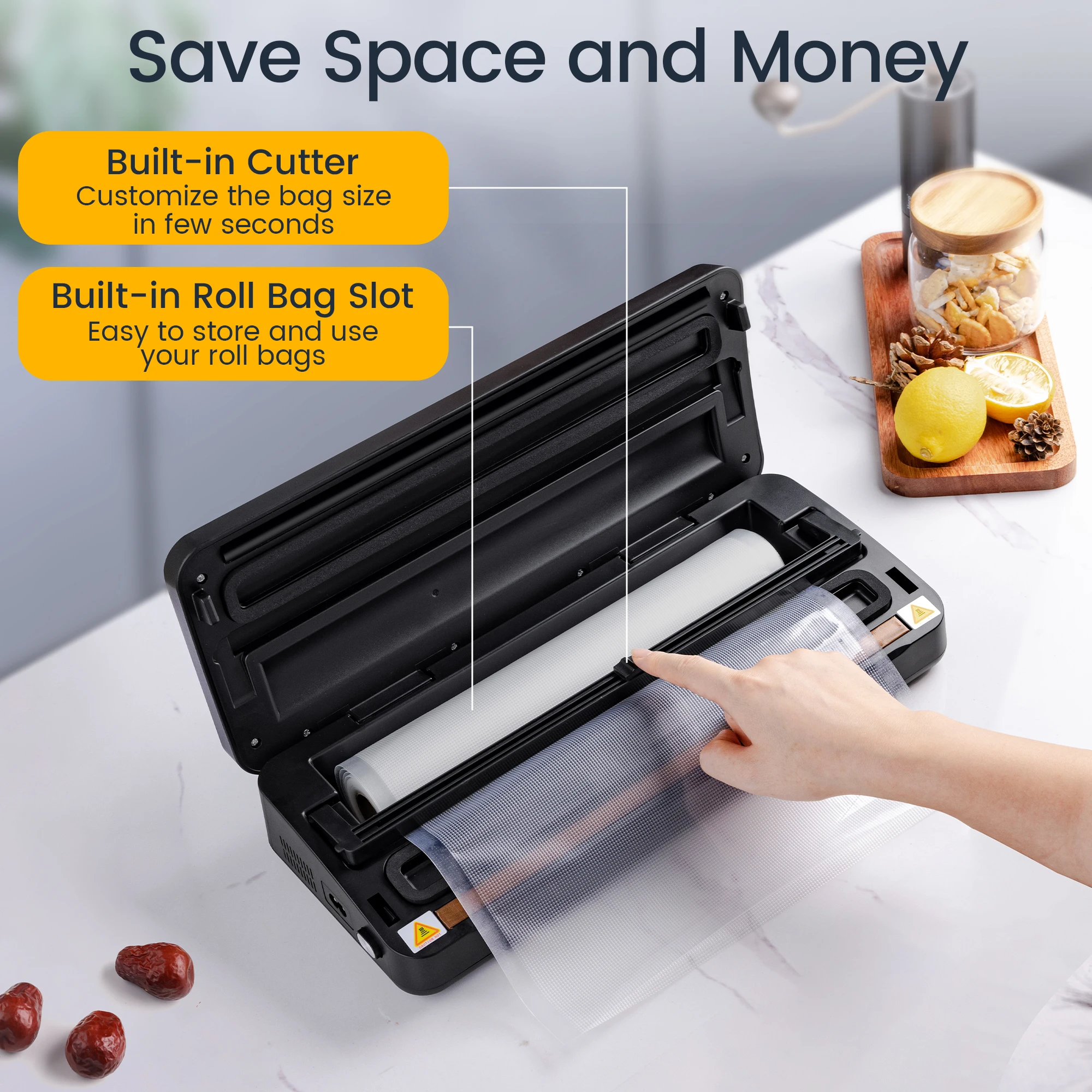 ALACRIS LED Vakuum Versiegelung Küche Food Storage Bag Sealing Verpackung Maschine Automatische Lebensmittel Lagerung Container Hause Geräte