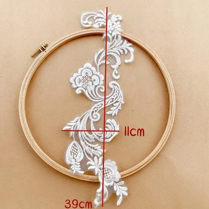 1-2 Pieces, High-quality Off White Cotton Thread and Silver Thread Decal Handmade Wedding Veil Accessories, Clothing Accessories