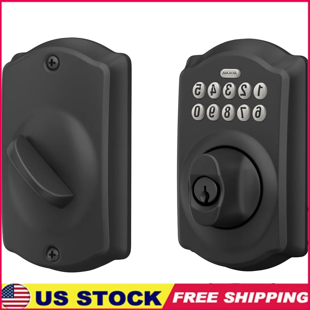 

Keyless Entry Electronic Deadbolt Lock Weatherproof Keypad Access Easy Installation Secure Home Security System