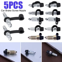 5PCS Car Motorcycle Brake Caliper Bleed Screw Nipple Portable Auto Brake Caliper Bleed Exhaust Screw Nipple Easy Operation