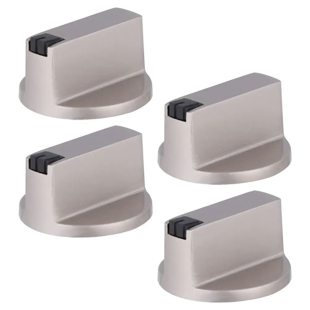 

4 Pcs Metal Gas Stove Knobs Silver Color 6mm Size Durable Replacement Oven Burner Knobs For Home Restaurant Use