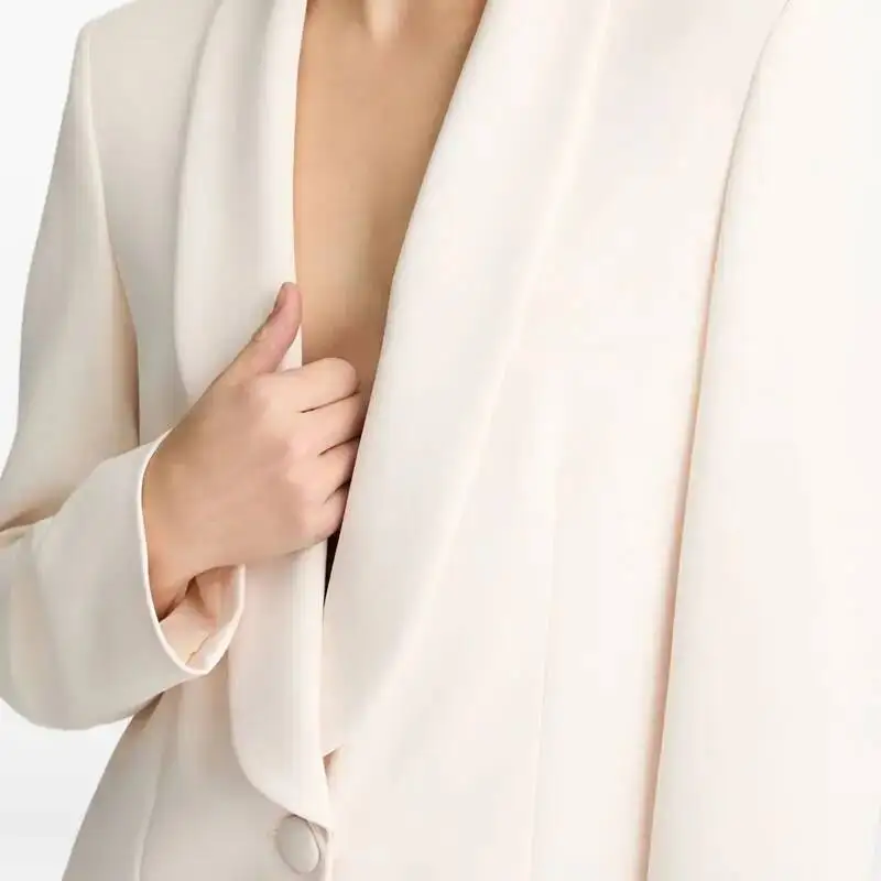 Giacca con intaglio a bottone singolo moda blazer da donna rosso solido