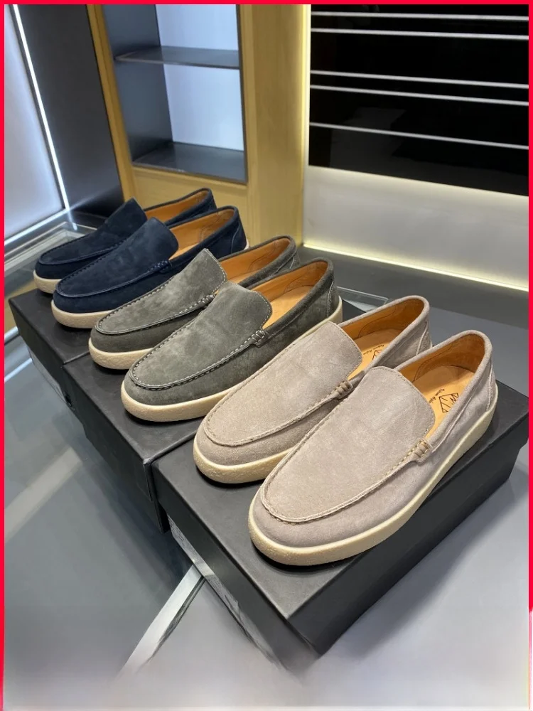 

Мужские повседневные туфли-слипоны из натуральной кожи (4K Grade), легкие, дышащие, из мытой свиной кожи, для интенсивного использования