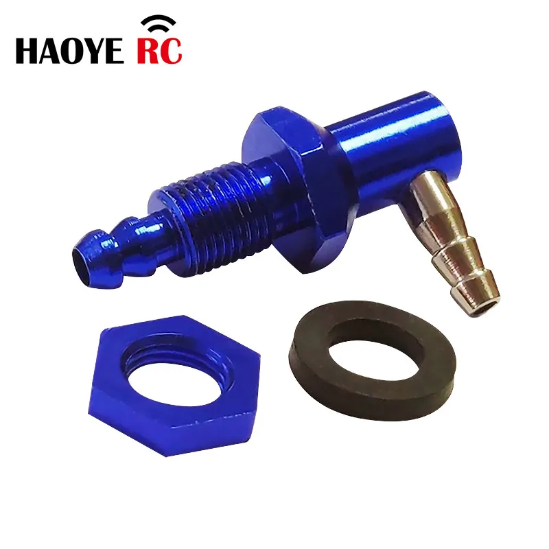 HY 2 Pcs Alu L-Shaped Oil Tank Connection Pipe/Oil Tank Nozzle Connector/Fuel Tank Accessories/ Oil Can Parts For RC Airplanes