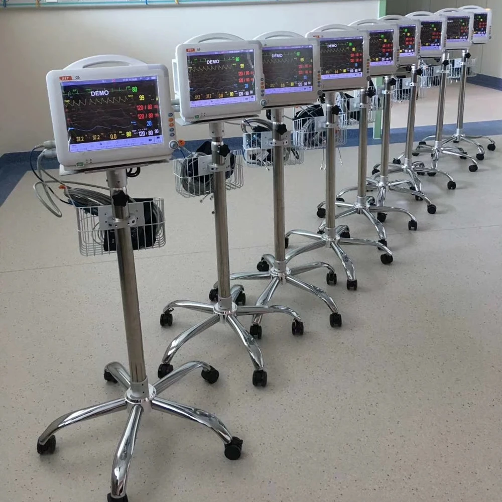 Medical Trolley Stand Mobile Cart Hospital Clinic Laptop Desktop Holder Host Mobile Aluminium Mobile Stand Table Trolley Cart - view 5