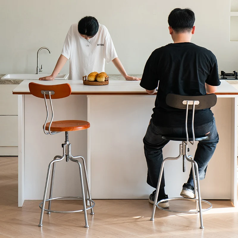 

China Wood Swivel Bar Stools Luxury Commercial Unique Designer Bar Stools High Minimalist Sillas Para Barra Bar Furniture
