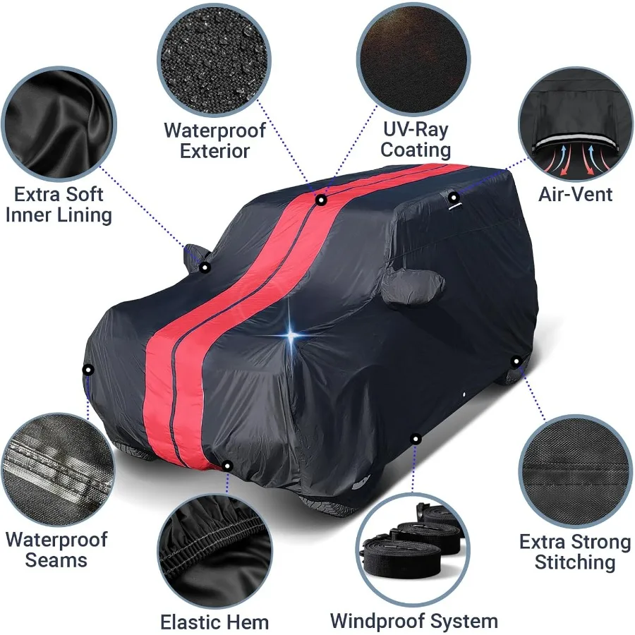 Custom SUV Cover for Jeep Cherokee 19751983 Waterproof AllWeather Rain Snow UV Sun Protector Full Exterior Indoor Outdoor Car C