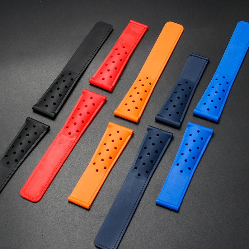 Hochwertiges, elastisches Silikon-Uhrenarmband für Tag Heuer Aquaracer F1-Serie, wasserdichtes Edelstahl-Schnallenarmband, 22 mm