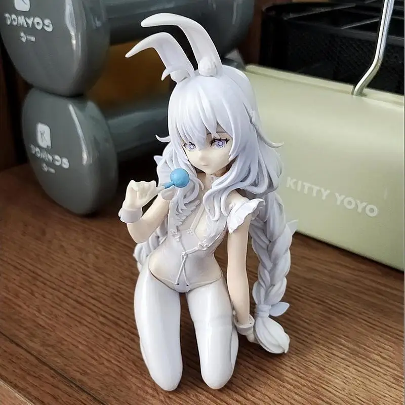 Juego de Anime Azur Lane MNF Le Malin figura perezosa conejo blanco vestir posición de rodillas modelo juguete para regalo figura de acción