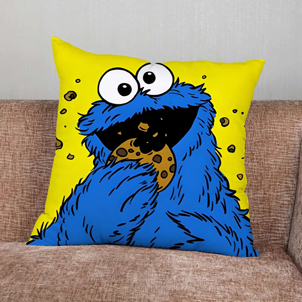 Funny C-Cookie-M-Monster Pillow Case For Home Bedroom Car Office Decoration Living Room Sofa Cushion Cover Suitable