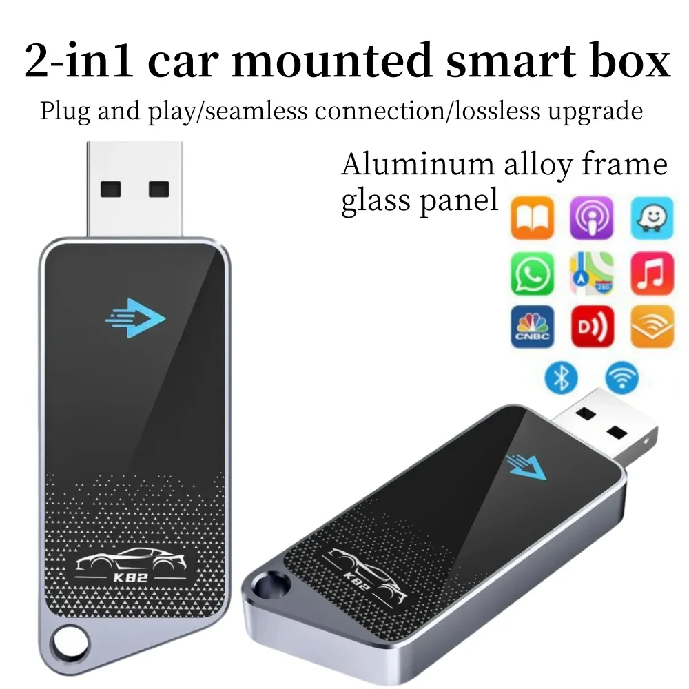 

Автомобильный беспроводной адаптер CarPlay, беспроводной адаптер CarPlay с двойной системой, Plug and Play, совместимый с IOS/Android Auto, без задержки