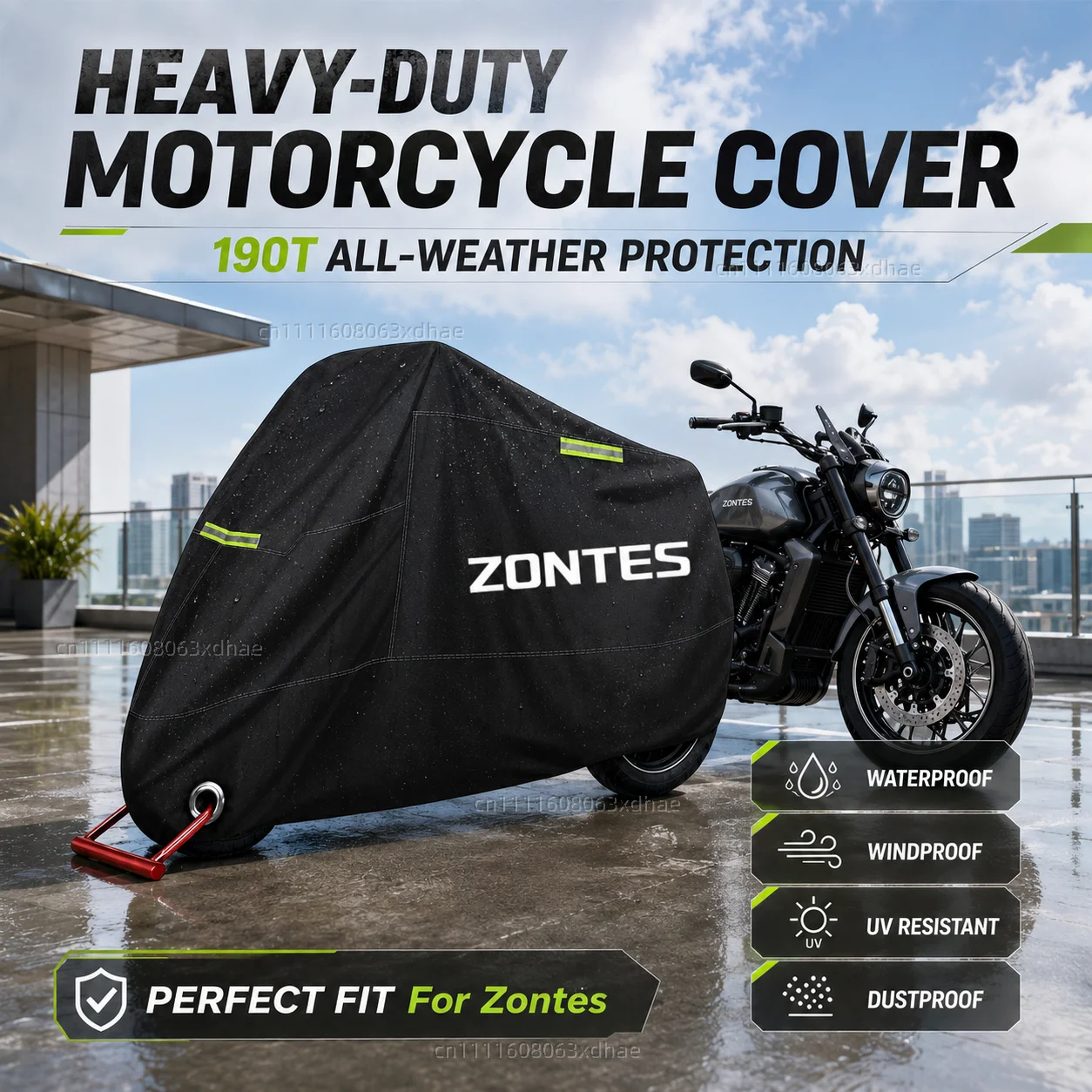 

All-Weather Motorcycle Cover Outdoor Protection Waterproof 190T Oxford Cloth For For Zontes G1 125 ZT125 G1 ZT125U ZT 125 U ZT