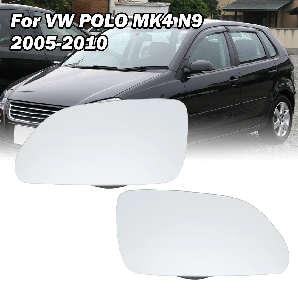 

Боковое зеркало заднего вида, стеклянный объектив для VW POLO MK4 9N 2005 2006 2006-2007 с подогревом дверного зеркала, стеклянные линзы, автомобильные аксессуары