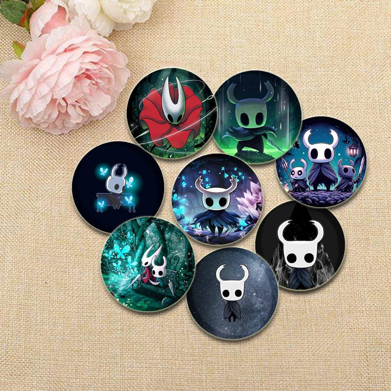 Hollow Knight Silksong Anime Pins Round Cartoon Badge Handmade Tinplate Brooches Breastpin for Backpack Clothes Gift Accessory