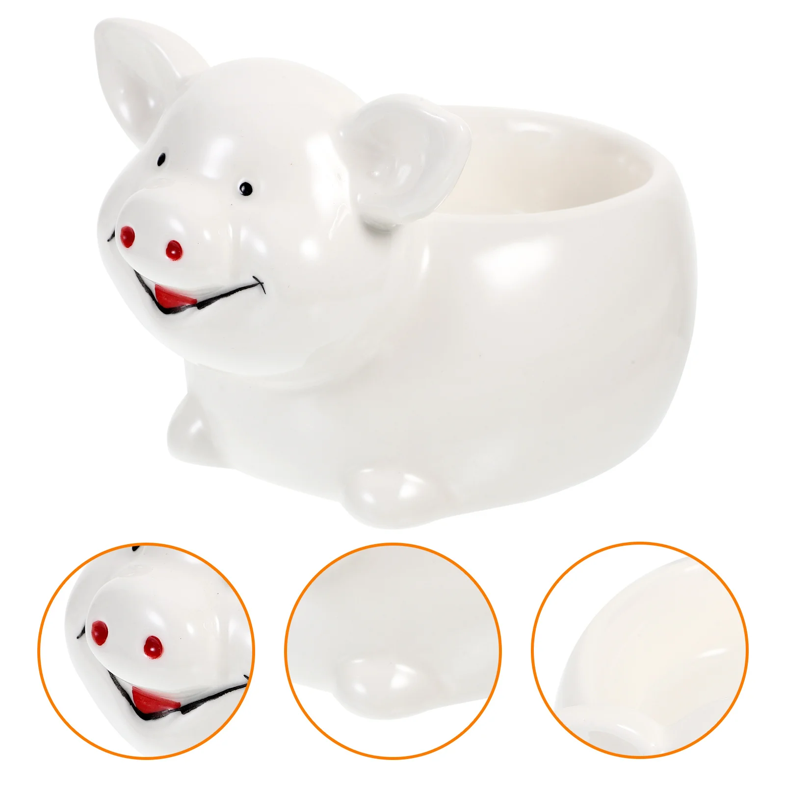 

1Pcs Children Ceramic Pig Bowl Cute Cartoon Animal Soup Bowl for Kids Snack Fruit Oatmeal Dessert Salad Multi-Functional Home