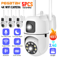 4K WiFi Surveillance Cameras WiFi Camera Dual Lens 8MP IP Camera Outdoor Security Protection Auto Tracking CCTV PTZ Cam YI IOT
