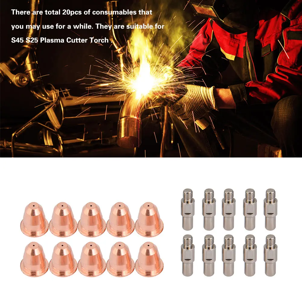 

Plasma Cutter Consumable PR0110 Electrode PD0116-08 Nozzles for S25 S45 Plasma Cutter Torch