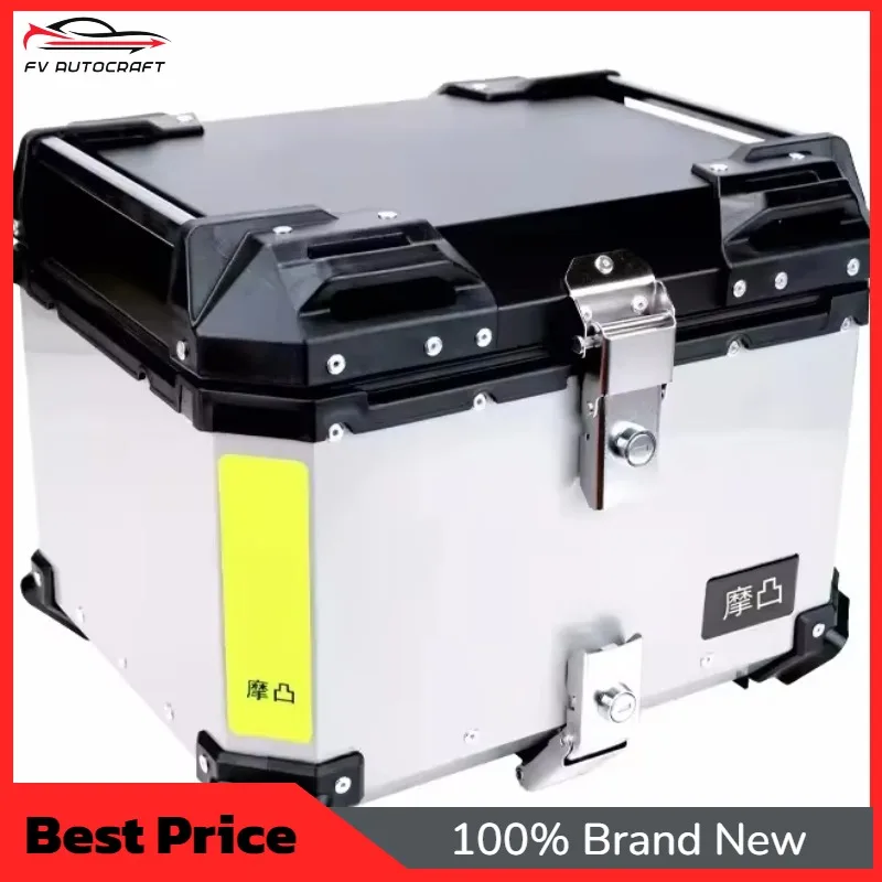 【2026】36L 65L Motorcycle Top Case Aluminum Alloy Tail Box, Waterproof Luggage Trunk With Mounting Base & Backrest For Helmet Sto