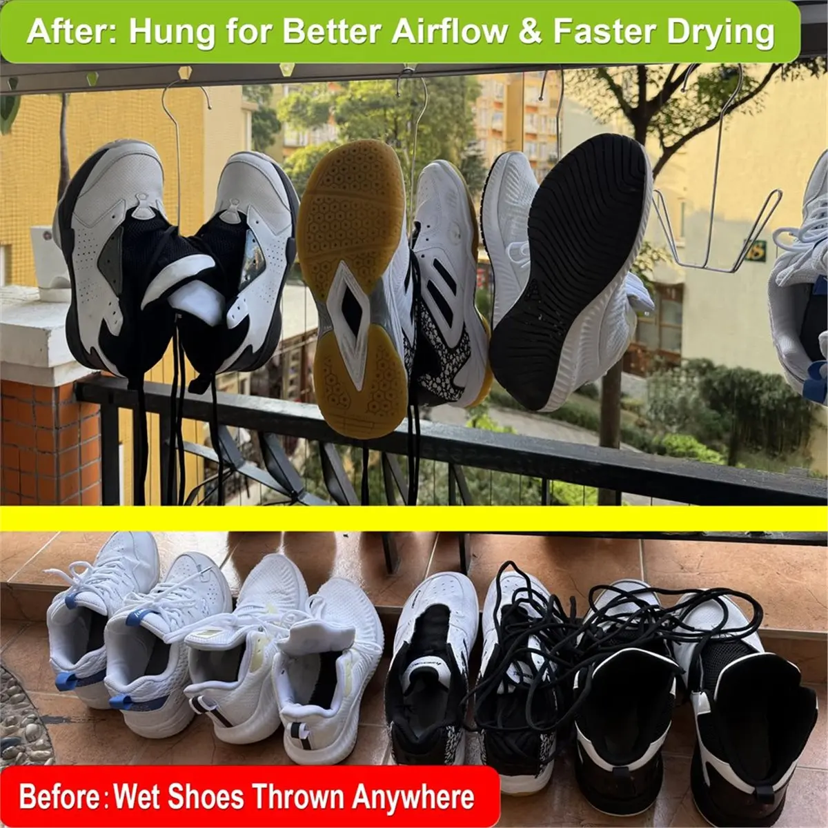 【TODAY-BUY】~@ 20 PcsStainless Steel Shoe Drying Hanger Shoe Drying Hanger for Washing Machine Shoes Laundry Room Shoe