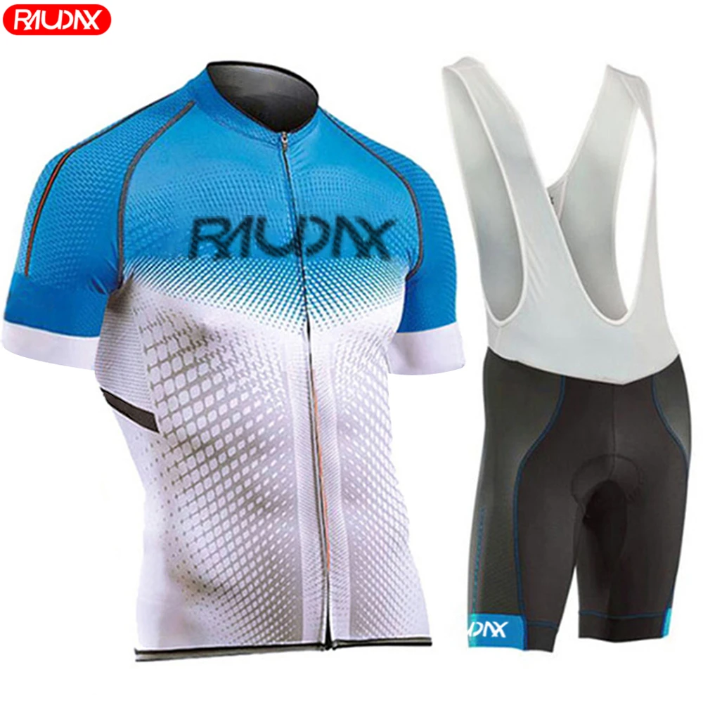 Raudax Men Clothes Wear Better Rainbow Team Areo Cycling Jersey Short Sleeve Cycling Clothing Summer MTB Road Bike Sets