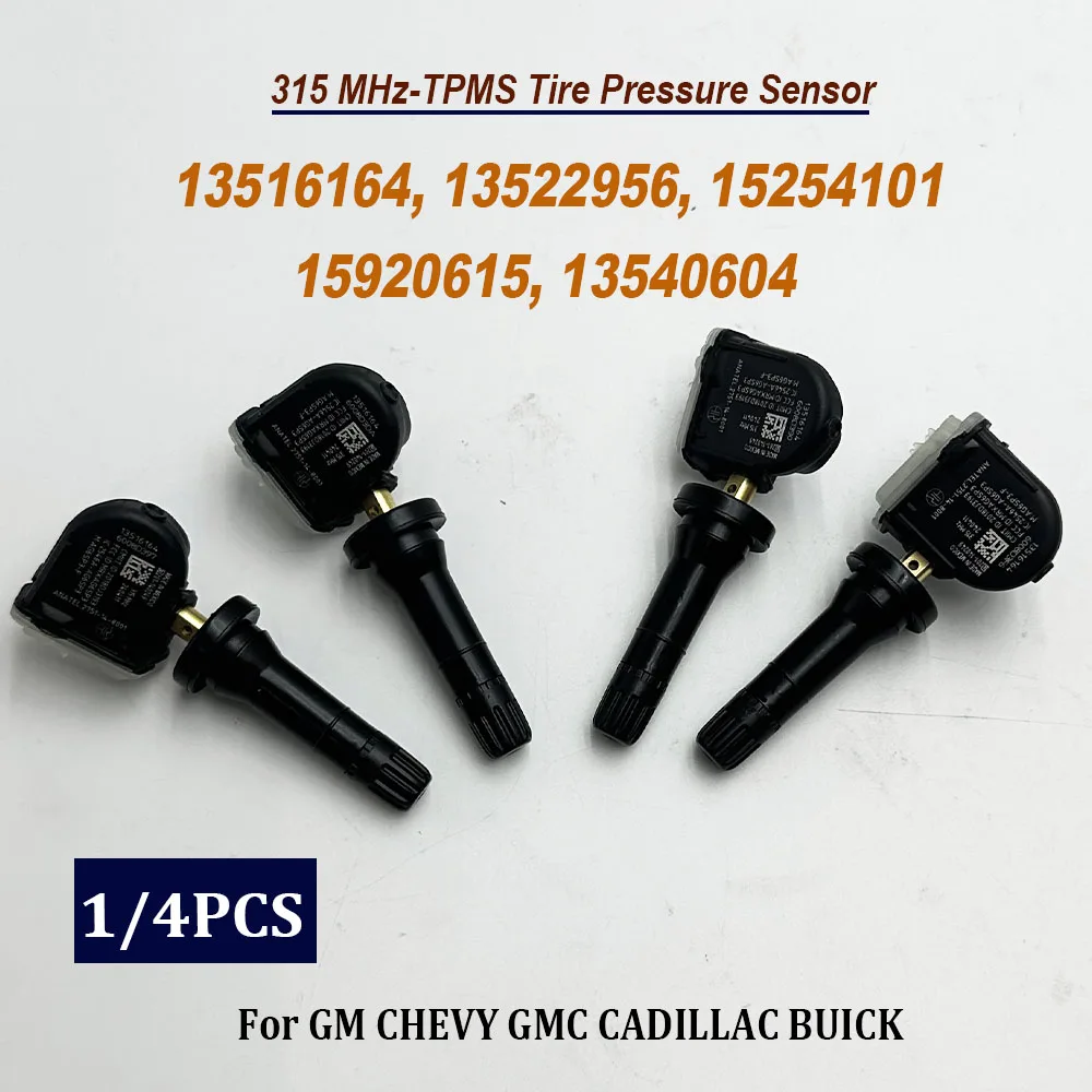 

NEW 1/4PCS 13516164 TPMS 315Mhz Tire Pressure Monitor Sensor 13522956 15254101 15920615 13540604 For C-adillac C-hevrolet G-MC
