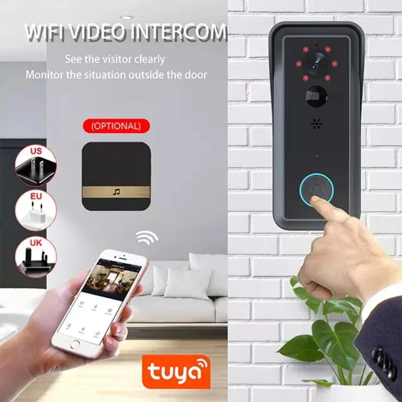 

Tuya Smart Video Intercom1080PWIFI Door Phone PIR Motion Infrared Night Vision Doorbell Wireless Security Camera