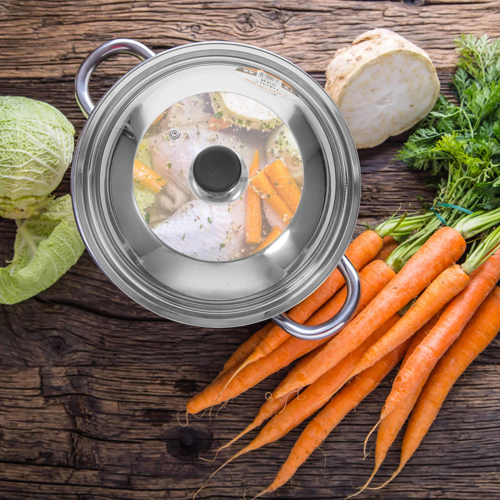 

Glass Cover Pot Lid Skillet Pan Universal Domestic Stainless Steel Replacement Cooking Plastic