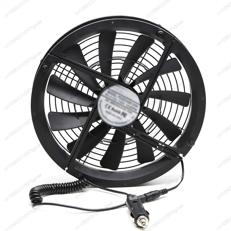12V 25CM large air volume exhaust fan, RV self-driving camping fan