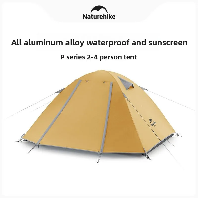 Naturehike tent outdoor 2，3 people - 4 people outdoor camping double-layer rainproof portable ultra-light aluminum pole tent