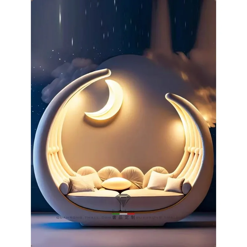 Canapé créatif simple double design de style crème