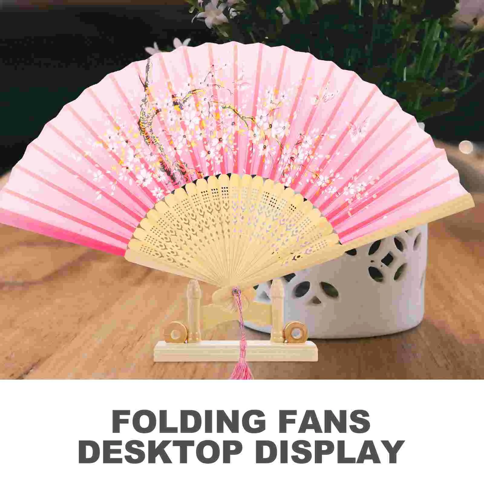 4pcs Folding Fan Holder Hand Fan Display Holder Wooden Stand Fan Display Stand Hand Fan Holder Hand Fan Stands