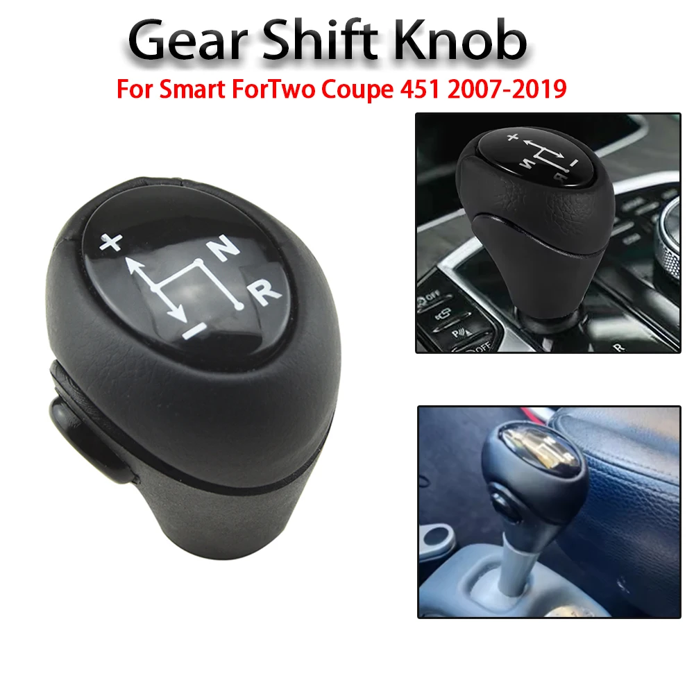 

For Smart ForTwo Cabrio 451 Gear Shift Knob 2007-2019 Automatic PU Leather Shifter Lever Auto Accessories