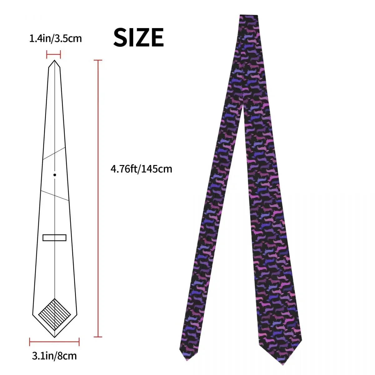 Formal Cute Dachshund Sausage Dog Neckties for Men Custom Silk Puppy Animal Business Ties