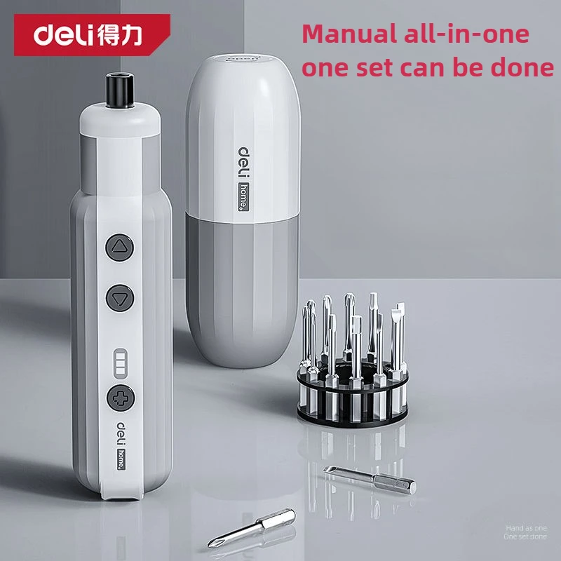 

DELI 3.6V Cordless Electric Screwdriver with 12 S2 Bits Torque for Furniture&Appliance Rechargeable Tool Original Product