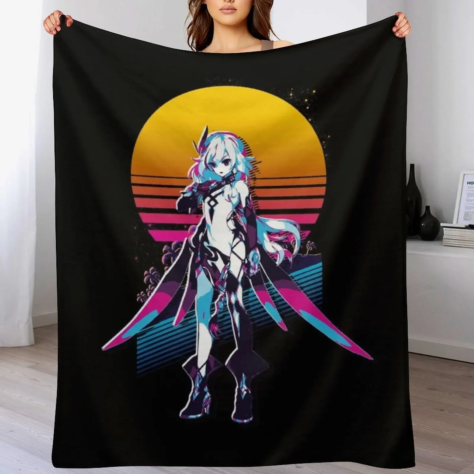 Honkai Impact - Fu Hua *80s retro* Throw Blanket Cozy Throw Blanket Birthday Gift for Him Her