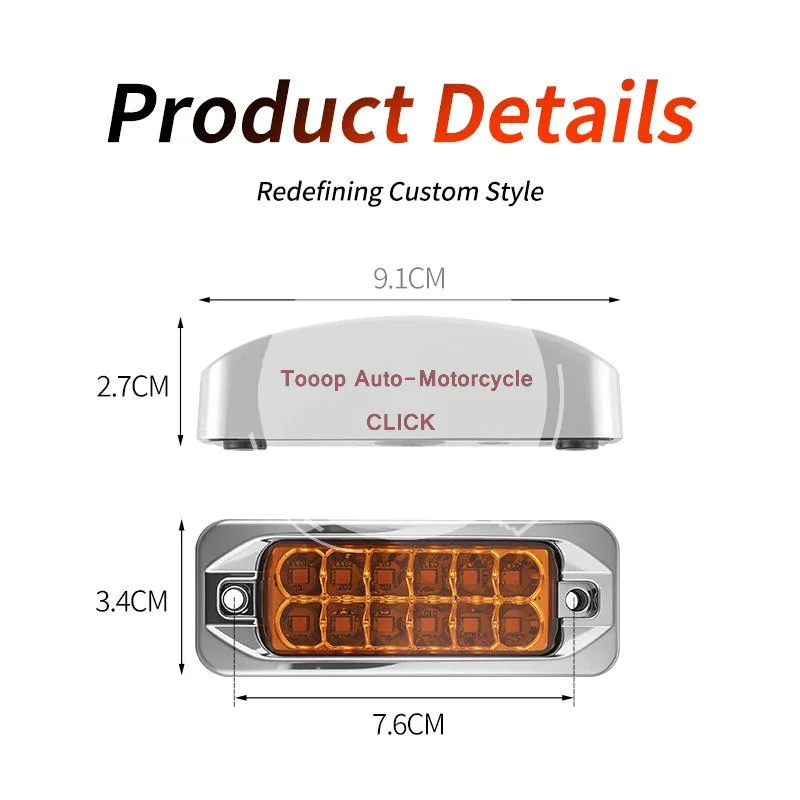 2Pcs Waterproof LED Side Marker Turn Signal Lights 12/24V Amber Clearance Lamps for Truck Trailer Van