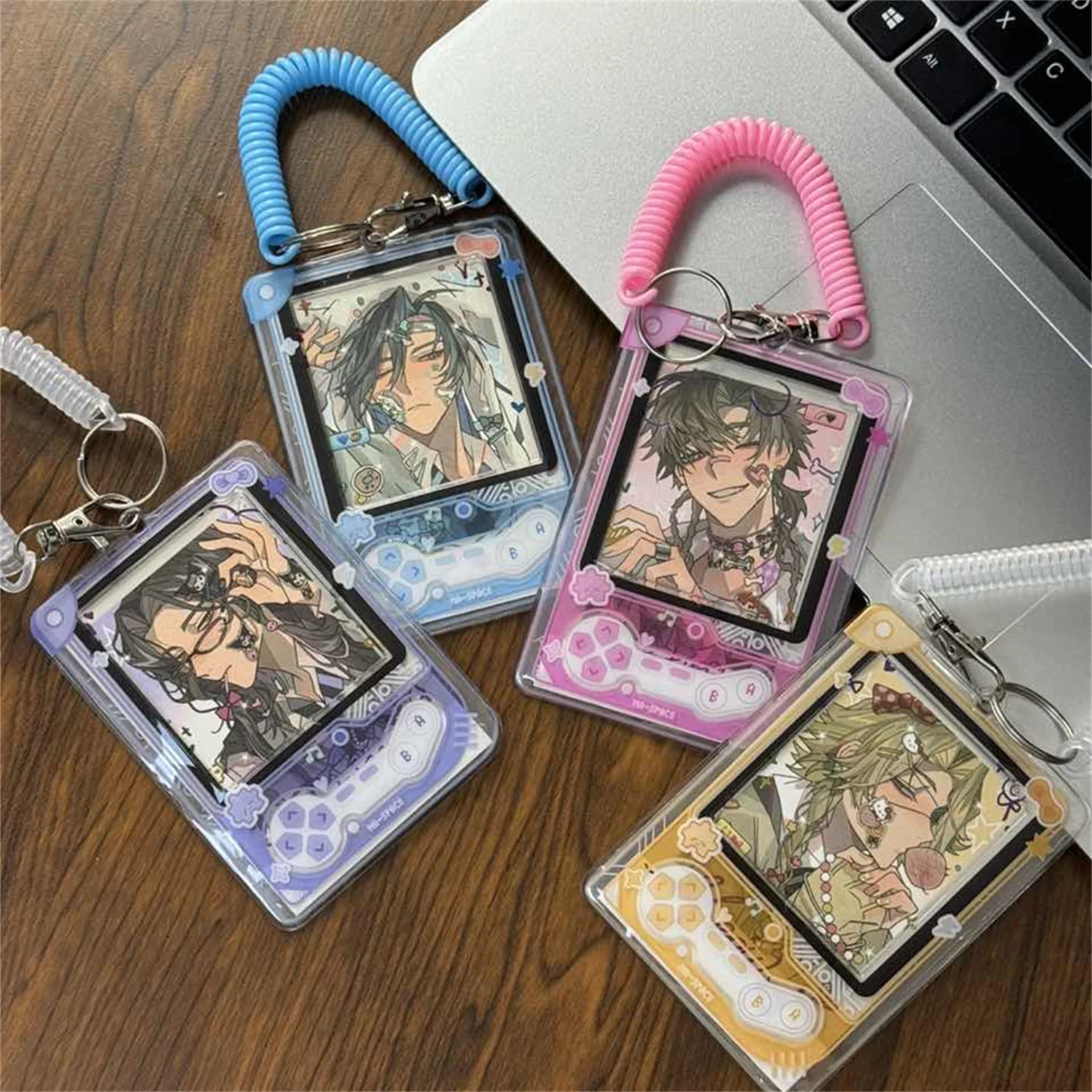 Photo Card Holder Badge Holders,3 Inch Photocards Holder Id Card Holder Photocard Keychain Protective Sleeves