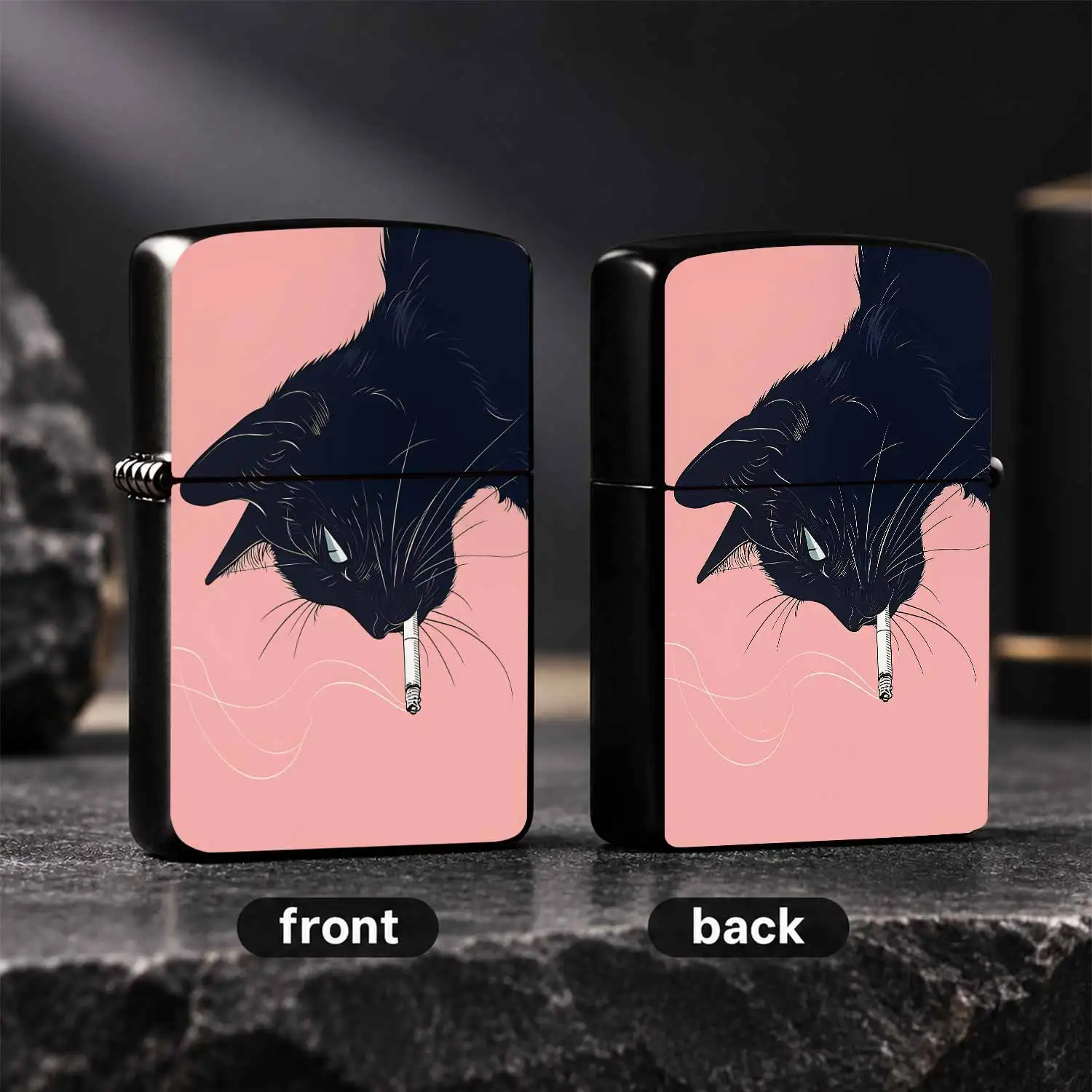 Trendy Stylishpattern Lighter, Portable All-Scene Usable Ignition Tool With Unique Stylish Kitten Art Print, Eye-Catching Decorative Accessory For Daily Carrying, Gifting, Indoor Outdoor Casual Use, Nice Present For Fri A Humorous And Inter