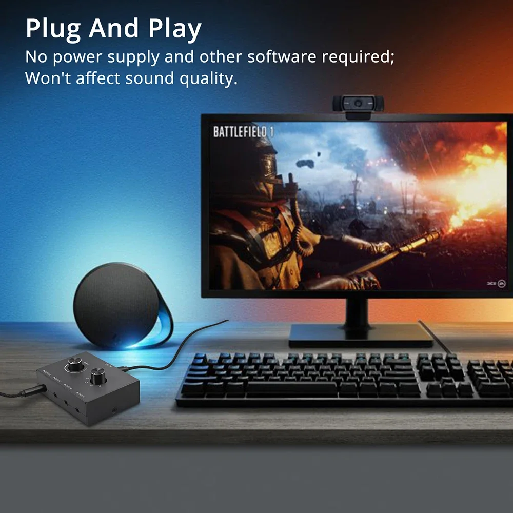 4 Way 3.5Mm Jack Au…