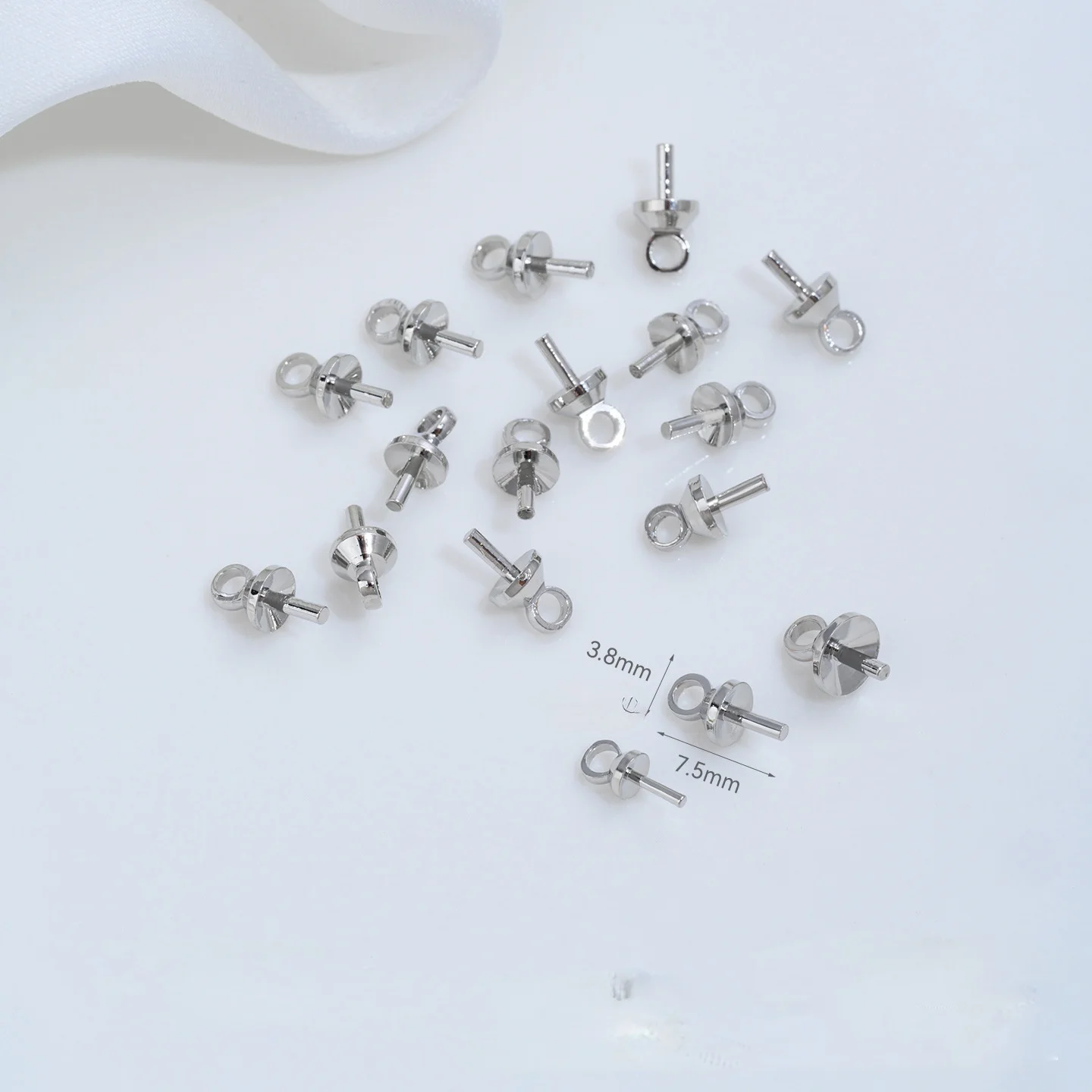 18K Gold Plated Brass Pearl Pendant Mounting Bails Connectors For Jewelry Making DIY Component Mounting Accessories