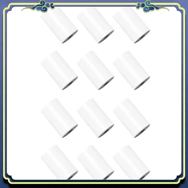 Portable 12 Roll Mini Pocket Printer Sticker Paper, 30 X 57Mm Self-Adhesive Thermal Paper For Pocket Printer,Black On White