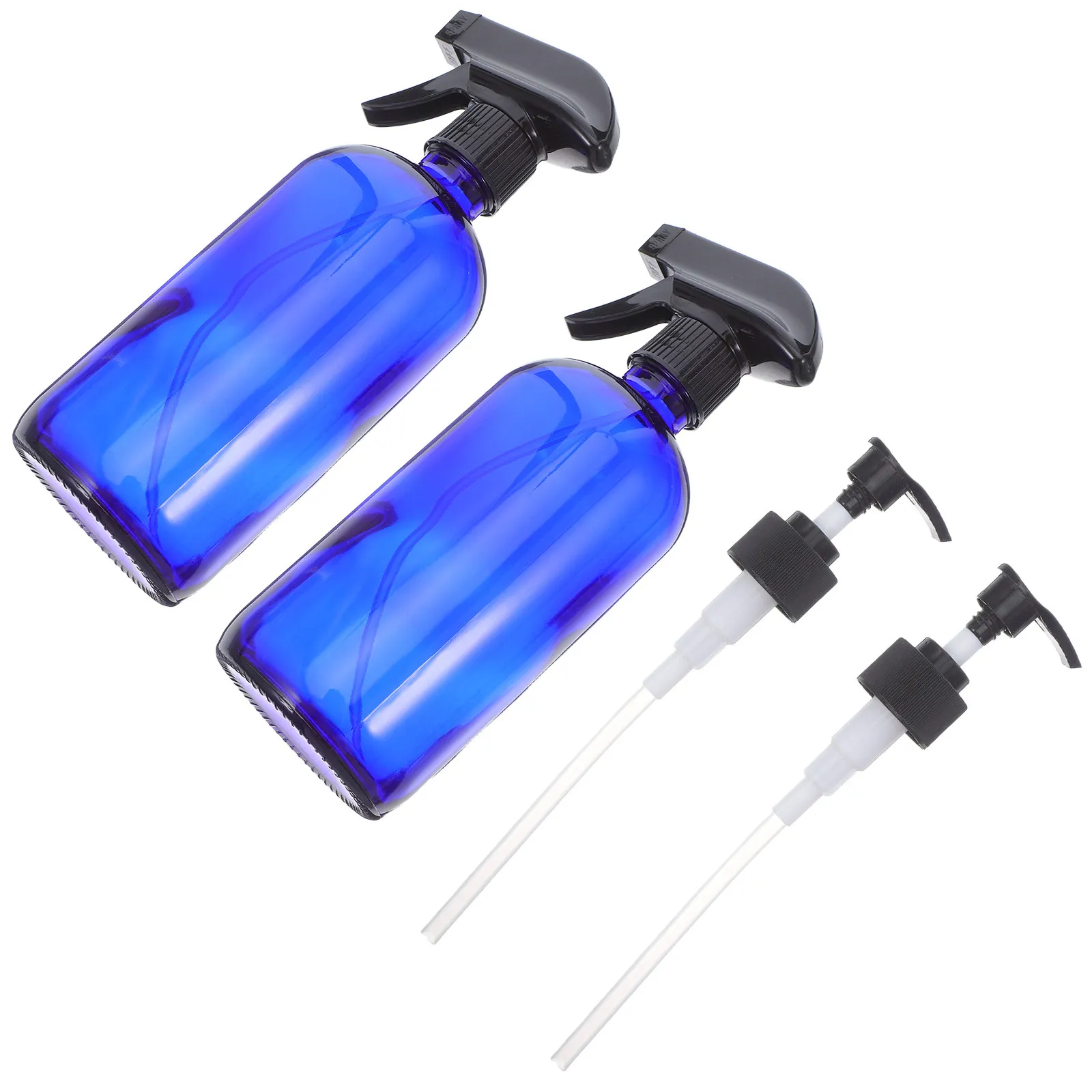 

1Set Glass Spray Bottle Set Refillable Reusable Eco Friendly Portable Travel Subpackaging Bottles 2x500ml Blue with 2