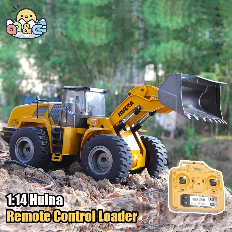 

1:14 RC Loader Huina 1583 22Ch 2.4G Remote Control Truck Electric Radio Controlled Bulldozer Machine Tractor Toys for Boys Gifts