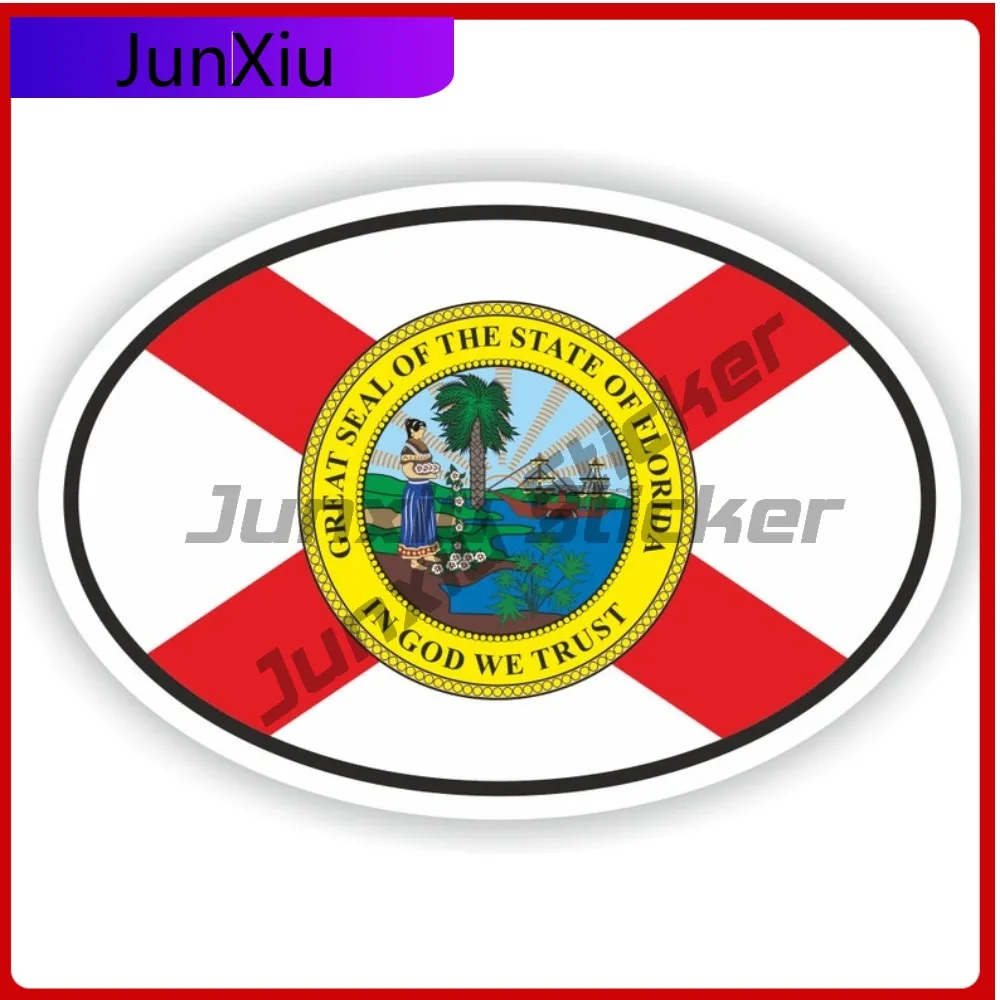 

Florida Flag Oval Sticker Anti Scratch Exterior Truck Camper Decals Sticker For Car Adventure Motorcycle Stickers Christmas Deco