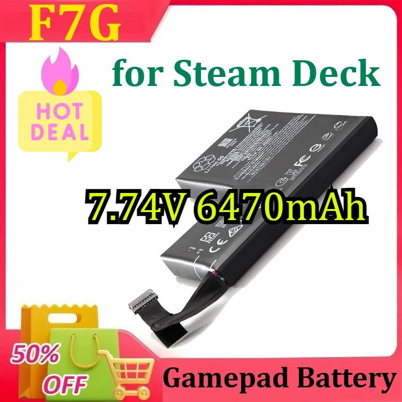 

F7G Li-polymer Battery for Steam Deck Battery Handheld Gamepad Controller Rechargeable Battery New 7.74V 6470mAh