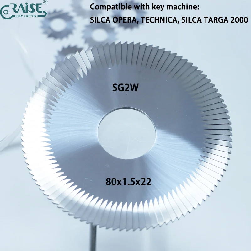 RAISE Cutter Compatibel met SILCA SG2 SG2W Cutter 80x1.5x22 SILCA OPERA TECHNICA SILCA TARGA 2000 KEYLINE 206 Key Machine